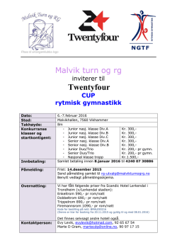 Invitasjon Twentyfour-cup Malvik 2016