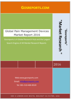 Global Pain Management Devices Market Report 2016