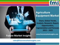 Agriculture Equipment Market Segments and Key Trends 2015-2025