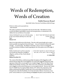 Words of Redemption, Words of Creation