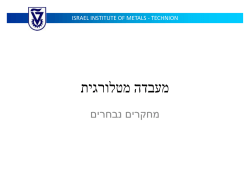 מעבדה מטלורגית - The Israel Institute of Metals