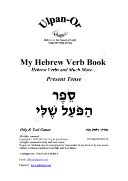 My Hebrew Verb Book - Ulpan-Or