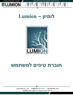 – לומיון Lumion טיפים למשתמש חוברת