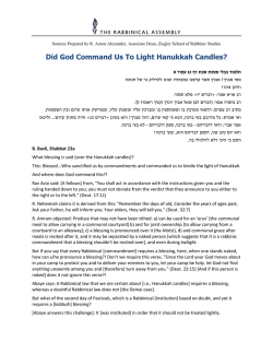 Did God Command Us To Light Hanukkah Candles?