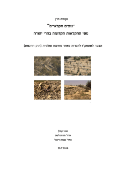חקלאיים נופים `` " החקלאות הקדומה בהרי יהודה נופי