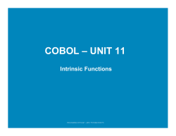 COBOL – UNIT 11