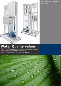 מידע טכני Water Quality values