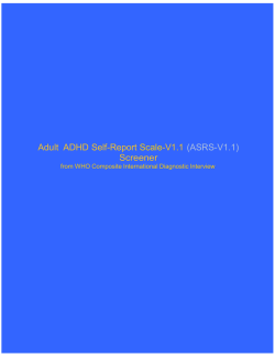 Adult ADHD Self-Report Scale-V1.1 (ASRS-V1.1)
