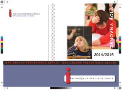 Informacije za učence in starše 2014/2015