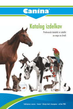 Slovenski katalog izdelkov CANINA za pse, mačke in male živali (pdf)