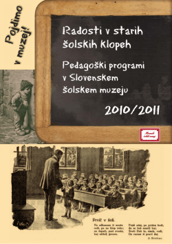 Brošura 2010/2011 - Slovenski šolski muzej