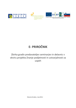 E- priročnik ZPU - Podjetniški center Slovenj Gradec