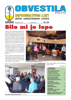 Maj-Junij 2014 - Društvo laringektomiranih Slovenije