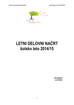 Letni delovni načrt 2014-2015