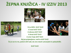 ŽEPNA KNJIŽICA - IV IZZIV 2013