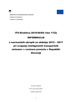 ITS Direktiva 2010/40/EU člen 17(2) INFORMACIJA o - SEE