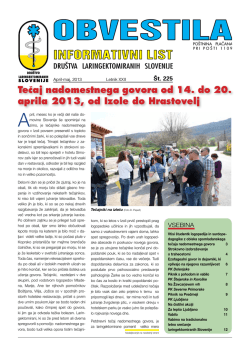 April-maj 2013 - Društvo laringektomiranih Slovenije