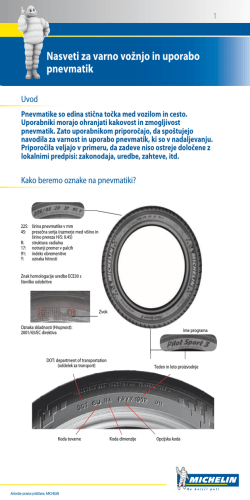 Nasveti za varno vožnjo in uporabo pnevmatik