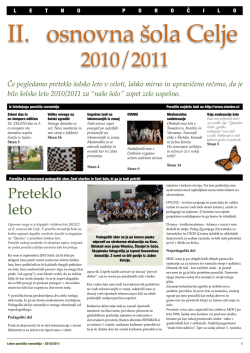 Poročilo 2010/11 - II. osnovna šola Celje