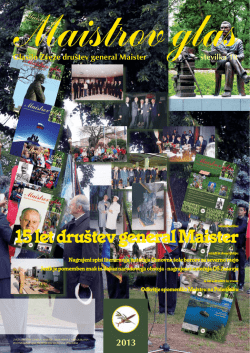 številka 2/2013 - Zveza društev general Maister