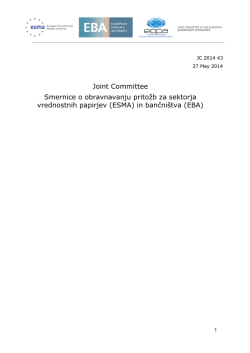 Smernice o obravnavanju pritožb za sektorja - Esma