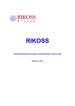 RIKOSS - Zveza društev slepih in slabovidnih Slovenije