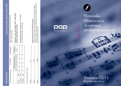 Abonma 12/13 - Slovenska filharmonija