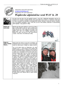 Wajdovske alpinistične vesti WAV št. 20