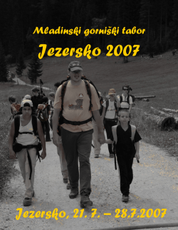 Bilten Mladinskega gorniškega tabora Jezersko 2007