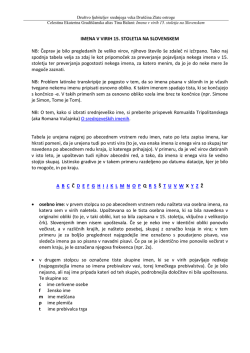 Imena v virih 15. stoletja na Slovenskem