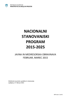 Nacionalni stanovanjski program 2015