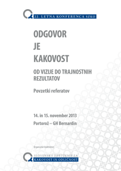 Povzetki referatov 22. konference SZKO, 2013