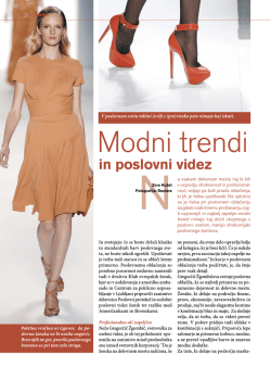 Članek Modni trendi in poslovni videz, revija Bonbon, julij 2012