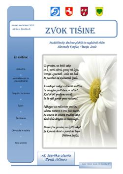 8. številka Zvok tišine (2013).pdf - Medobčinsko društvo gluhih in