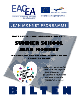 SUMMER SCHOOL JEAN MONNET - Visoka šola za upravljanje in