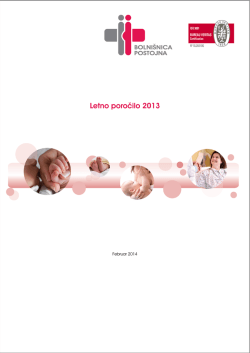 Letno poročilo 2013 - Bolnišnica Postojna