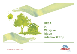 URSA in Okoljske izjave izdelkov (EPD)