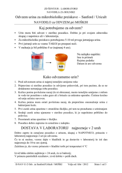 Odvzem urina za mikrobiološke preiskave – Sanford / Uricult Kaj