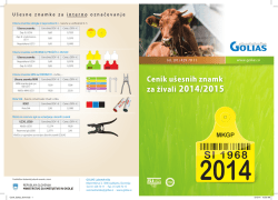 Cenik ušesnih znamk za živali 2014/2015