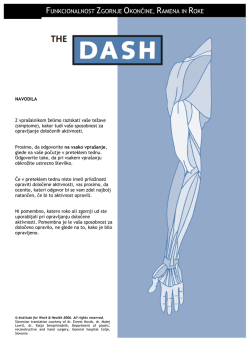 funkcionalnost zgornje okončine, ramena in roke - DASH