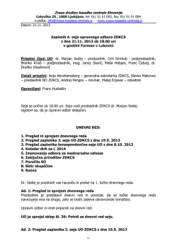 Zapisnik seje UO, 21.11.2013 - Zveza društev kasaške centrale