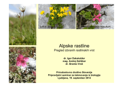 Alpske rastline – izbor vrst - Prirodoslovno društvo Slovenije