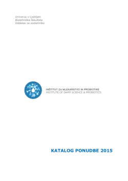 KATALOG PONUDBE 2015 - Inštitut za mlekarstvo in probiotike