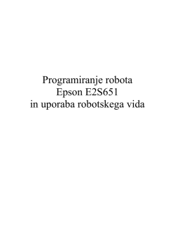 Programiranje robota Epson E2S651 in uporaba