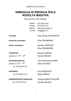 publikacija 2014/2015 - Gimnazija in srednja šola Rudolfa Maistra