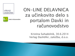 ON-LINE DELAVNICA za učinkovito delo s portalom Davki in