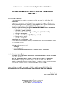 NPK-certifikat - Srednja zdravstvena in kozmetična šola Maribor