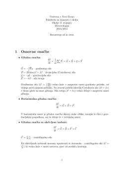 1 Osnovne enacbe - Univerza v Novi Gorici
