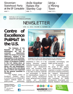NEWSLETTER Centre of Excellence PoliMaT in the U.S.