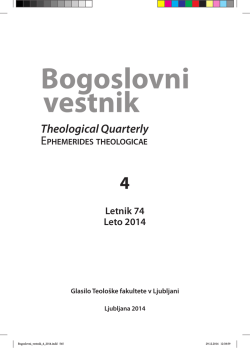 Bogoslovni vestnik 74 (2014)